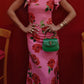 🎉Hot Sale 49% OFF🥳Cheongsam Style Rose Floral Print Tiered Flare Sleeve Stretch Maxi Dress