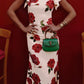 🎉Hot Sale 49% OFF🥳Cheongsam Style Rose Floral Print Tiered Flare Sleeve Stretch Maxi Dress