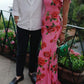 🎉Hot Sale 49% OFF🥳Cheongsam Style Rose Floral Print Tiered Flare Sleeve Stretch Maxi Dress