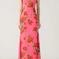 🎉Hot Sale 49% OFF🥳Cheongsam Style Rose Floral Print Tiered Flare Sleeve Stretch Maxi Dress