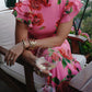 🎉Hot Sale 49% OFF🥳Cheongsam Style Rose Floral Print Tiered Flare Sleeve Stretch Maxi Dress