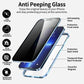 Funda magnética de doble cara para teléfono móvil anti-peep glass para iPhone