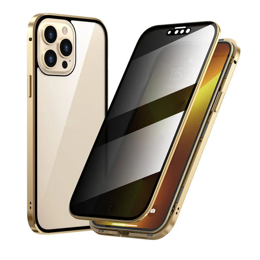 Funda magnética de doble cara para teléfono móvil anti-peep glass para iPhone